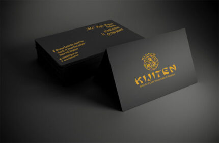 Premium Soft Touch Black Business Card with Foil Finish